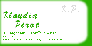 klaudia pirot business card